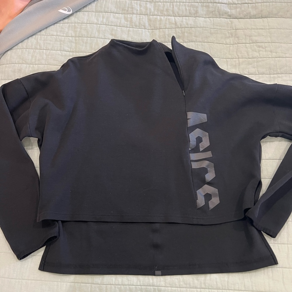 ASICS Black Long-Sleeve Top with Logo